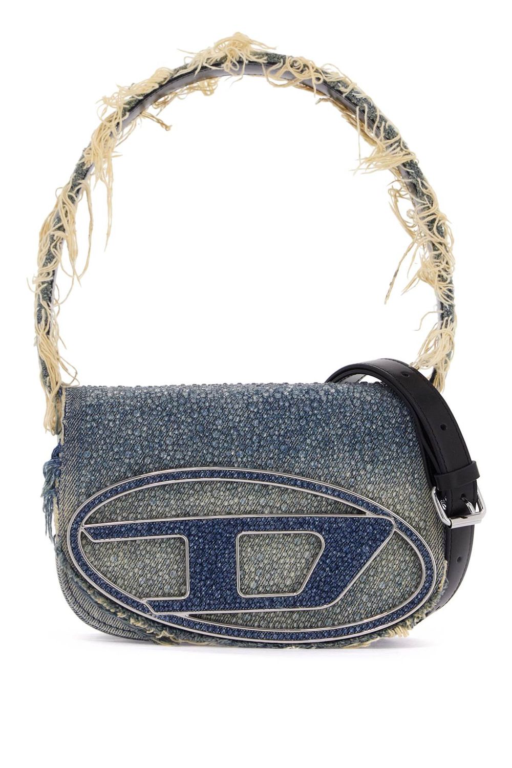 Diesel Women's 1Dr Denim And Crystal Shoulder Bag in Blue | X08396P6803