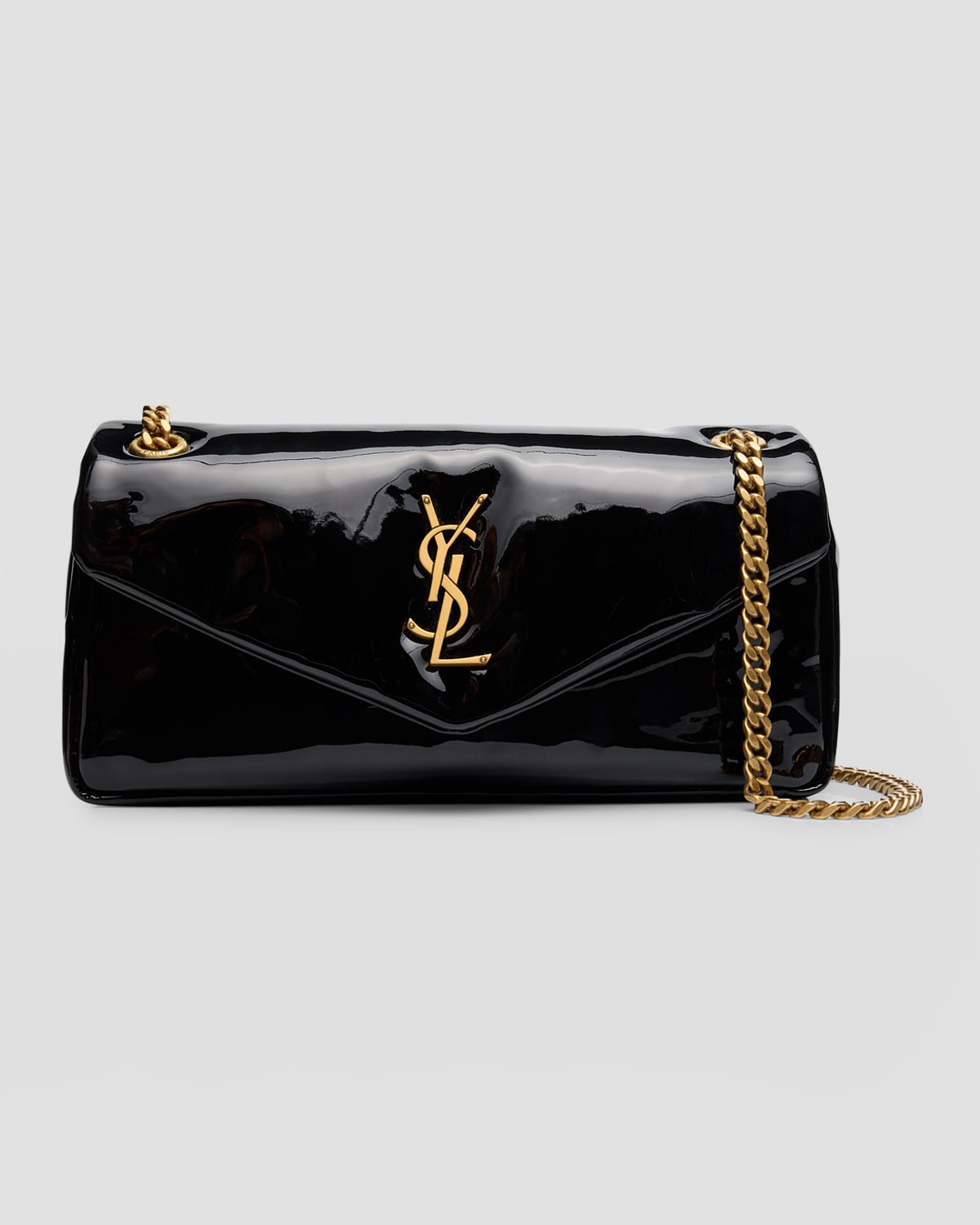 Saint Laurent Claypso Small YSL Shoulder Bag in Patent Leather