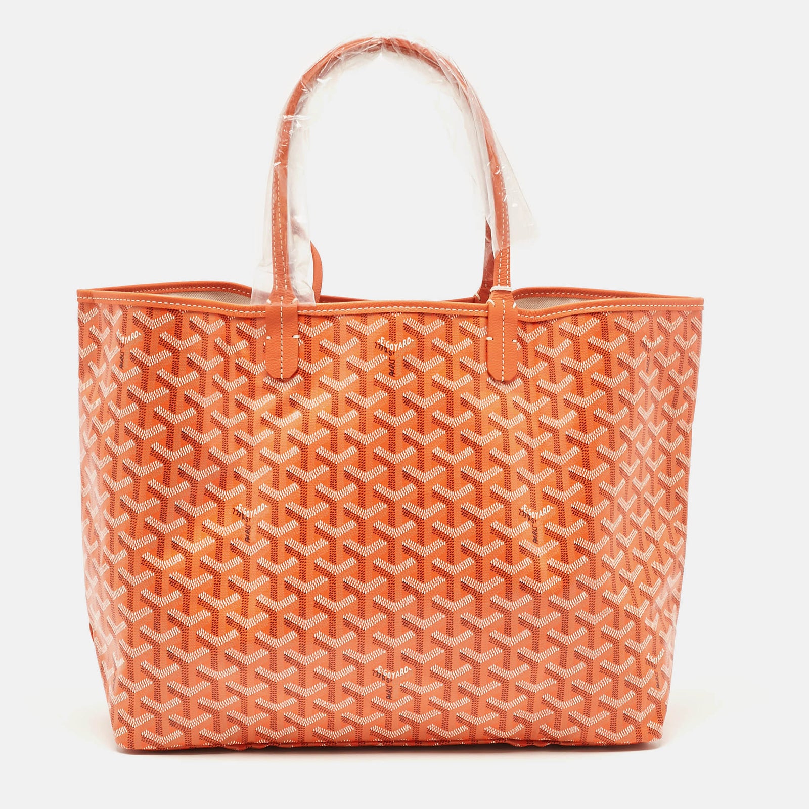 Goyard Orangefarbene Saint Louis PM Tote aus beschichtetem Canvas und Leder von Goyardine