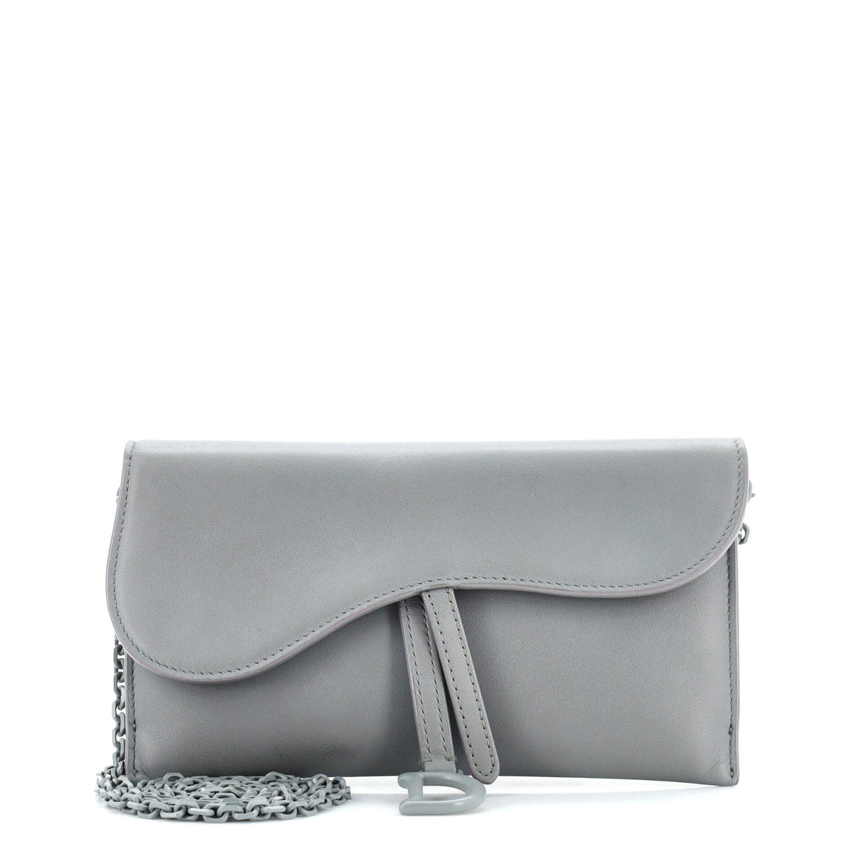 Christian Dior Ultra Matte Saddle Chain Wallet Leather