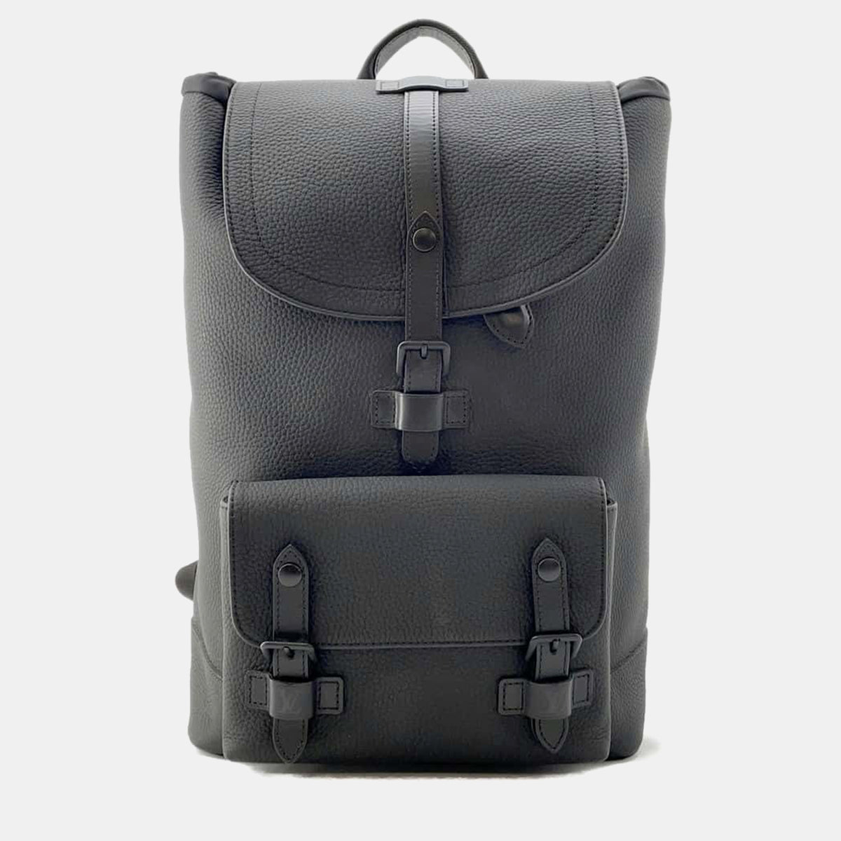Louis Vuitton Noir Taurillon Leather Christopher Slim Backpack