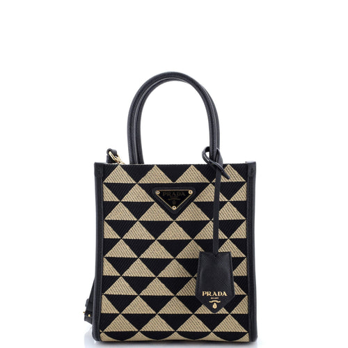 PRADA Symbole Shopper Tote Jacquard Mini