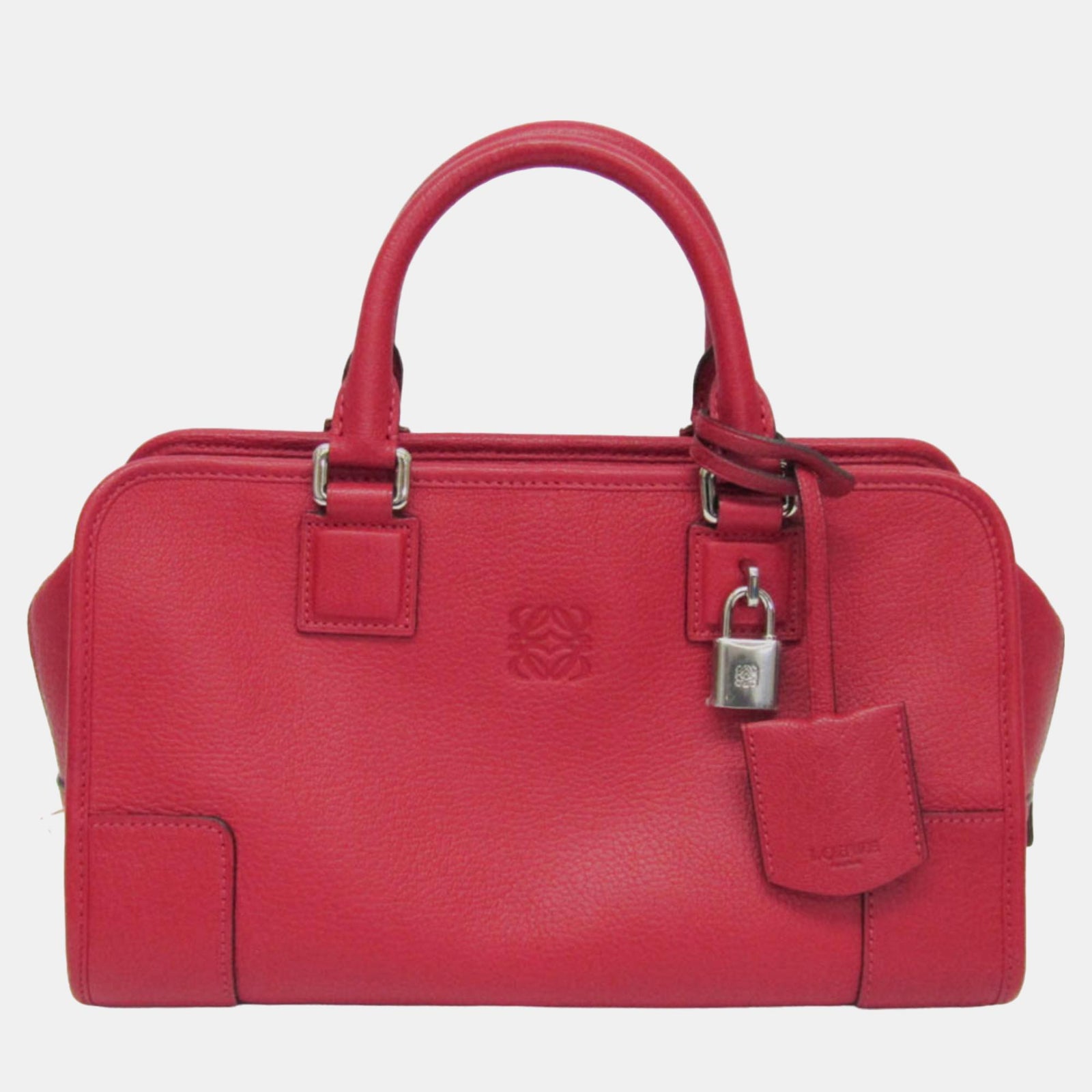 Loewe Pink Red Leather Amazona 28 Satchel