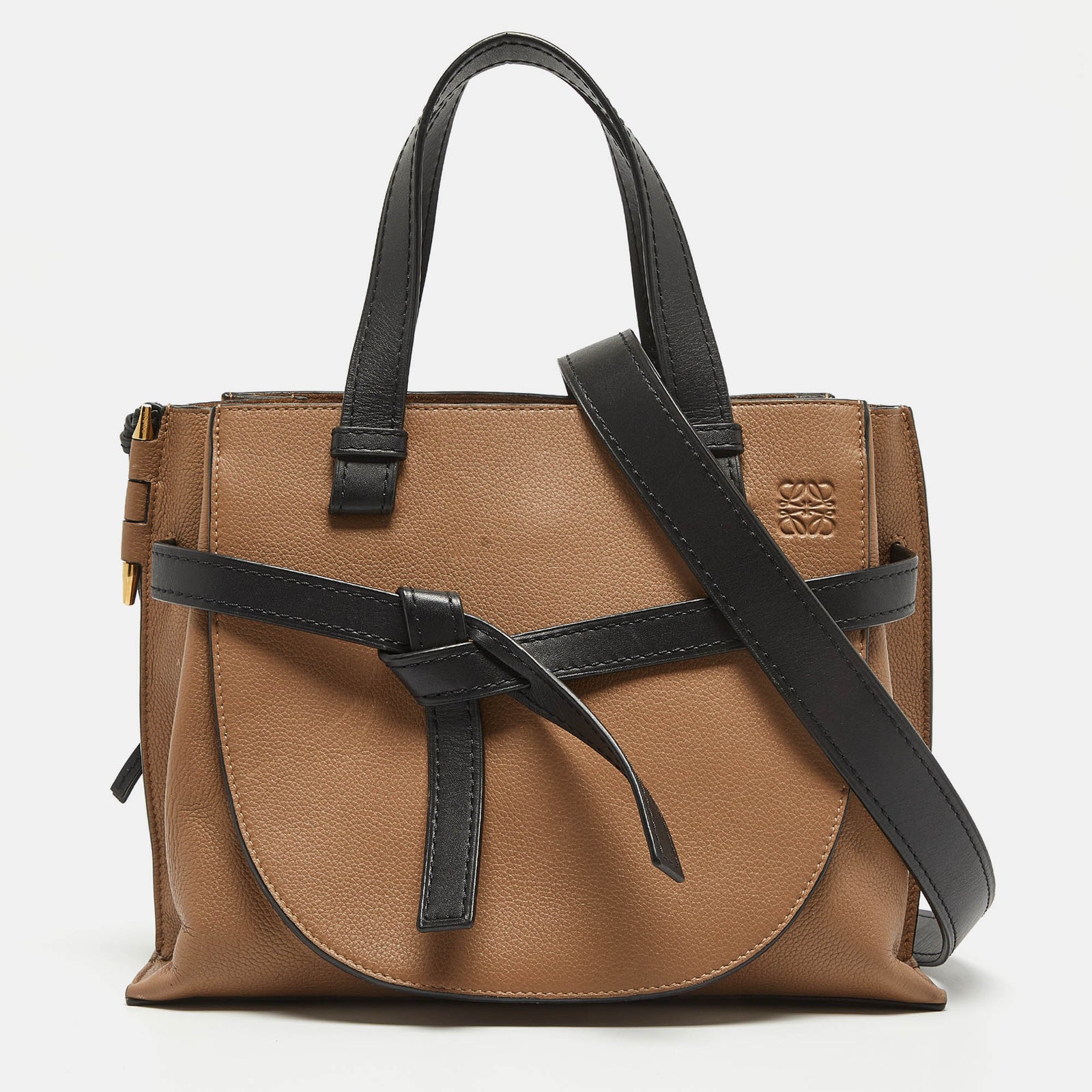 Loewe Brown/Black Leather Gate Tote