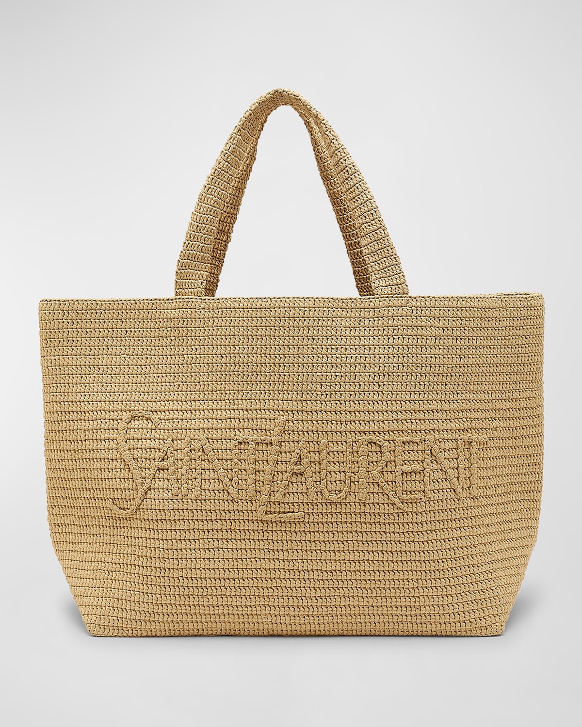 Saint Laurent East-West Logo Raffia Tote Bag