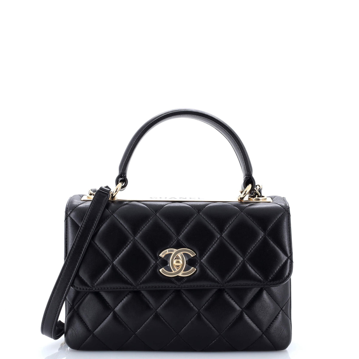 Chanel CHANEL Trendy CC Top Handle Bag Quilted Lambskin Small