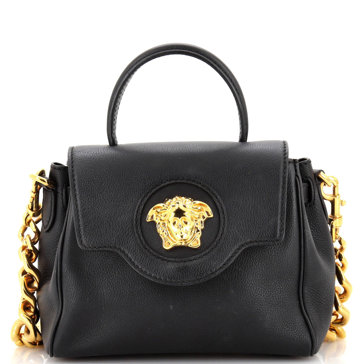 Versace VERSACE La Medusa Top Handle Bag Leather Small