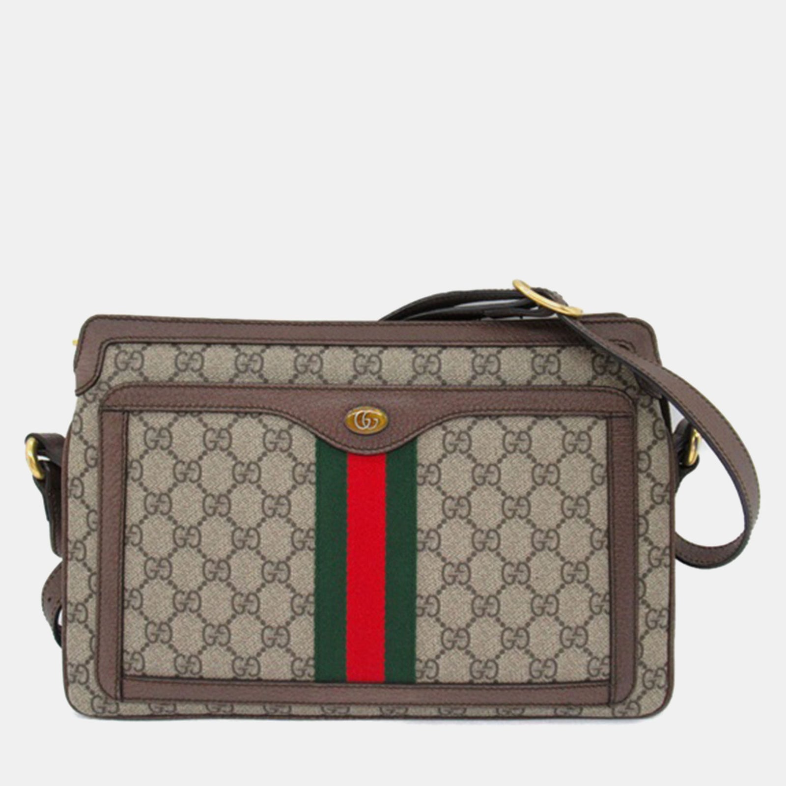 Gucci Sac à bandoulière Ophidia beige New Acero GG Supreme Monogram Web de taille moyenne