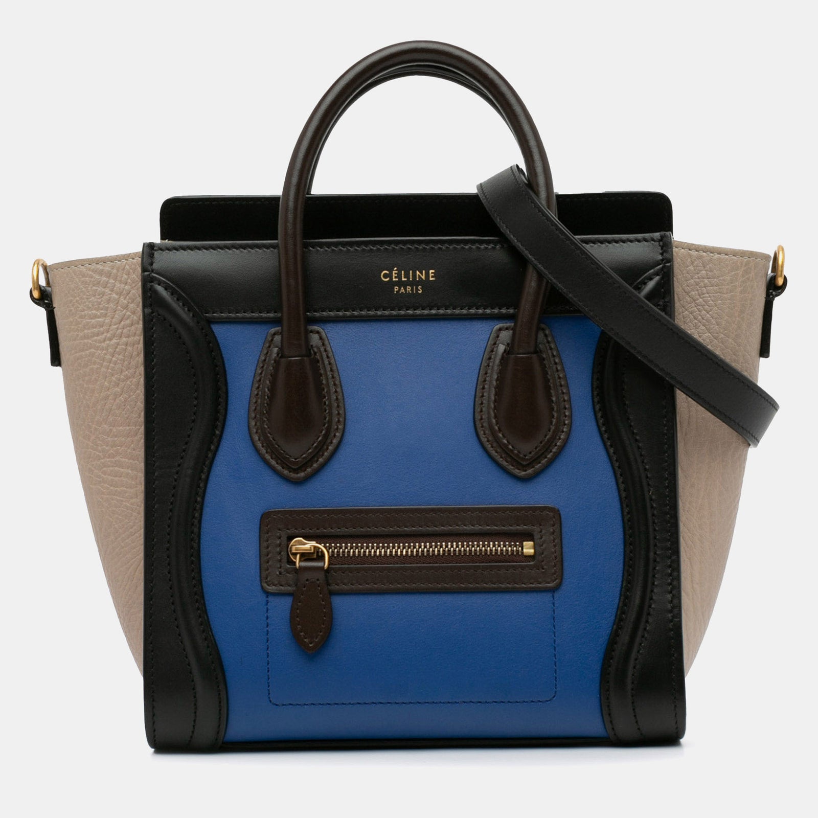 Celine Nano Tricolor Luggage Tote Bag