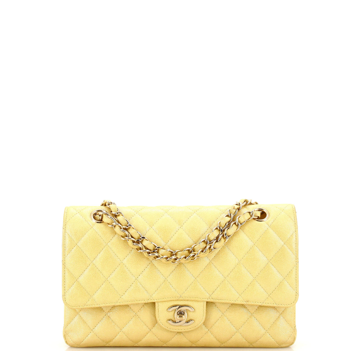 Chanel CHANEL Classic Double Flap Bag Quilted Iridescent Caviar Medium