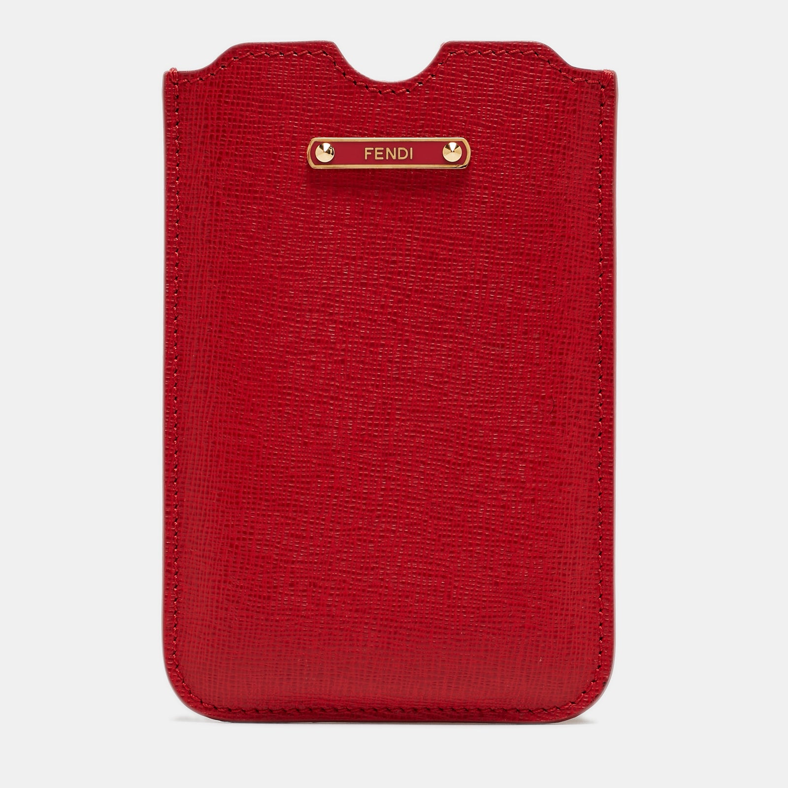 Fendi Red Leather Logo Phone Cover