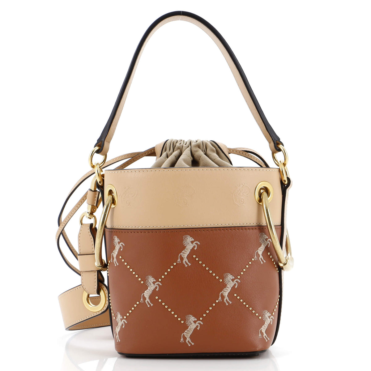 Chloe CHLOE Roy Bucket Bag Embroidered Leather Mini