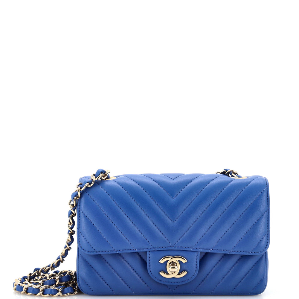 CHANEL Classic Single Flap Bag Chevron Lambskin Mini