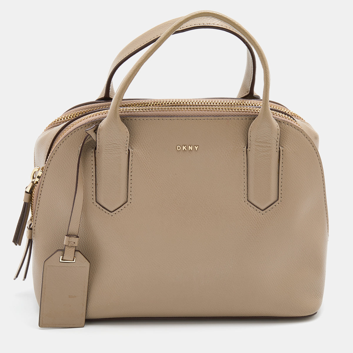 DKNY DKNY Beige Leather Dome Satchel