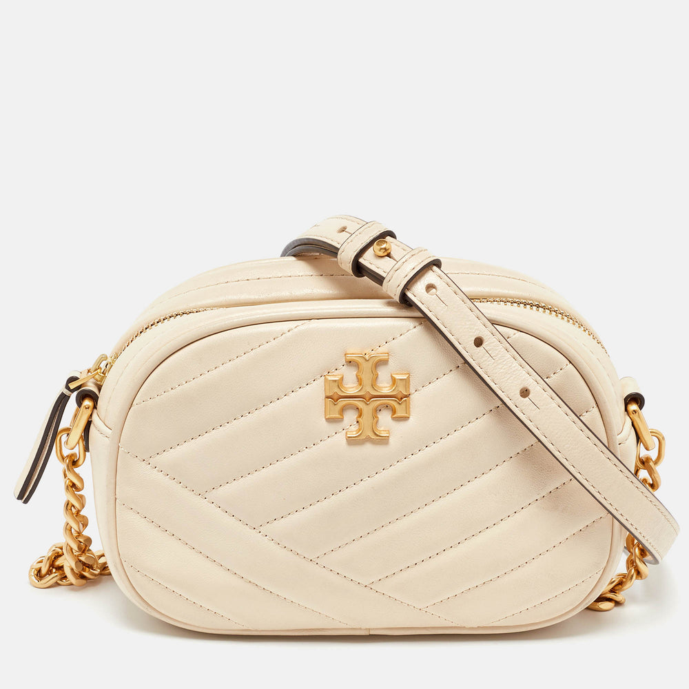 Cream Quilted Leather Small Kira Camera Bag