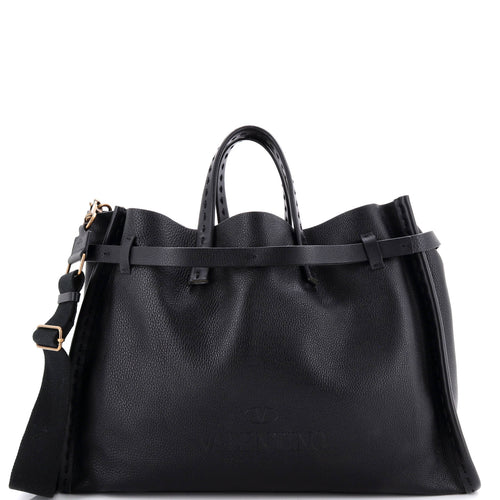 VALENTINO GARAVANI Belted Weekender Tote Leather Medium