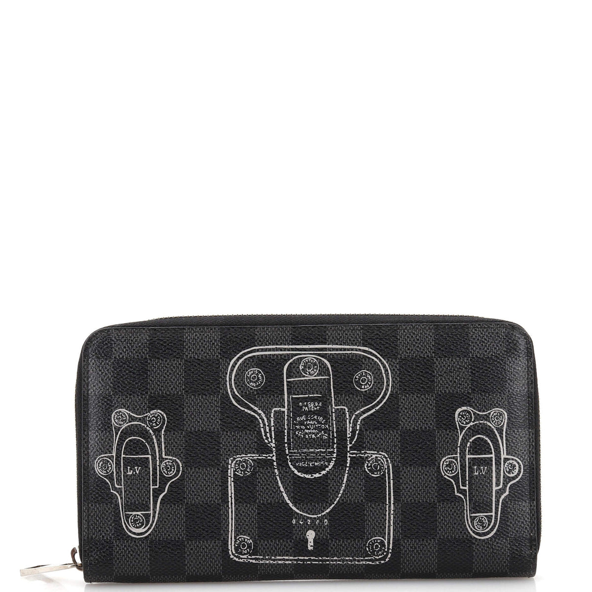 Louis Vuitton Zippy Organizer Limited Edition Trunks and Locks Damier Graphite