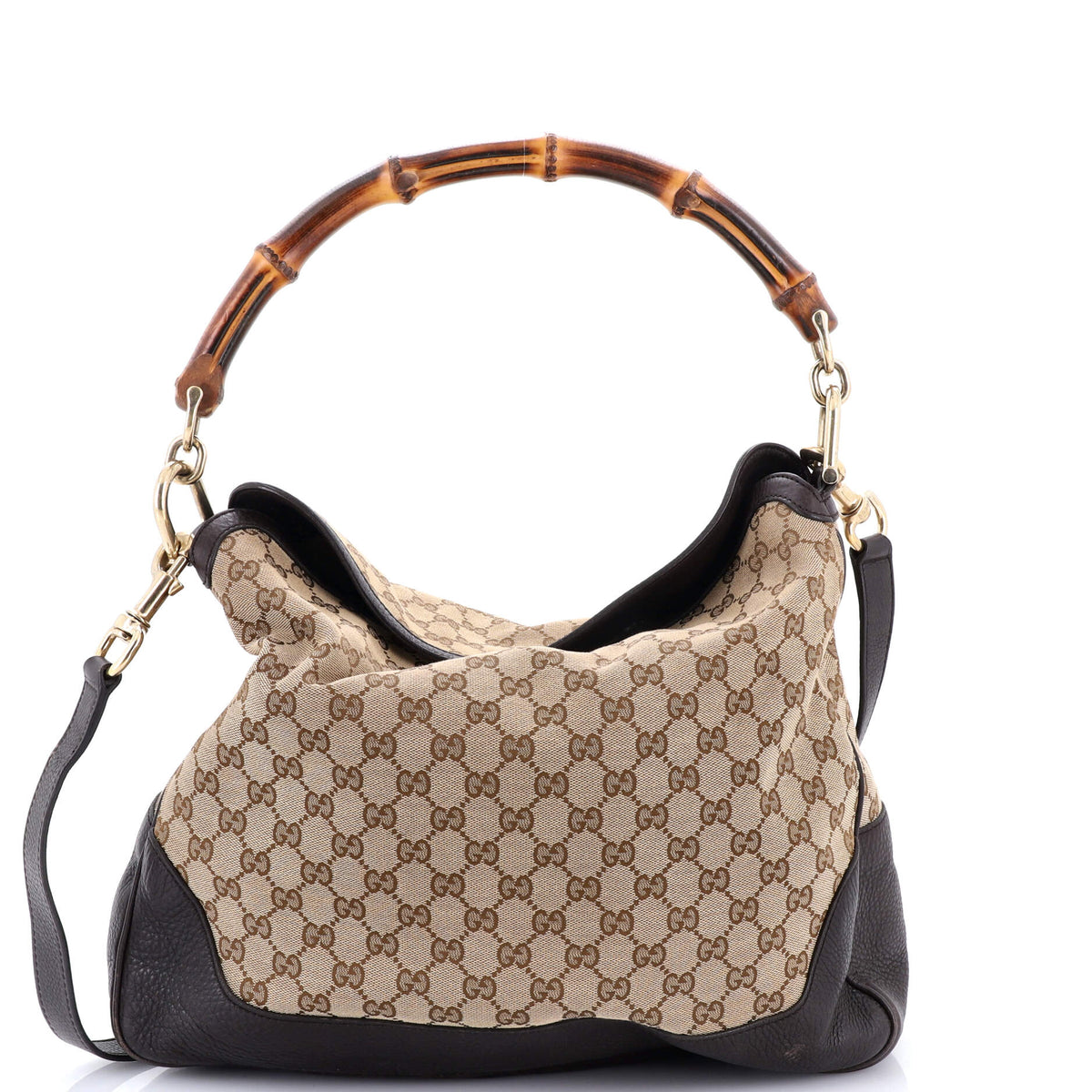 Gucci GUCCI Diana Bamboo Shoulder Bag GG Canvas Medium
