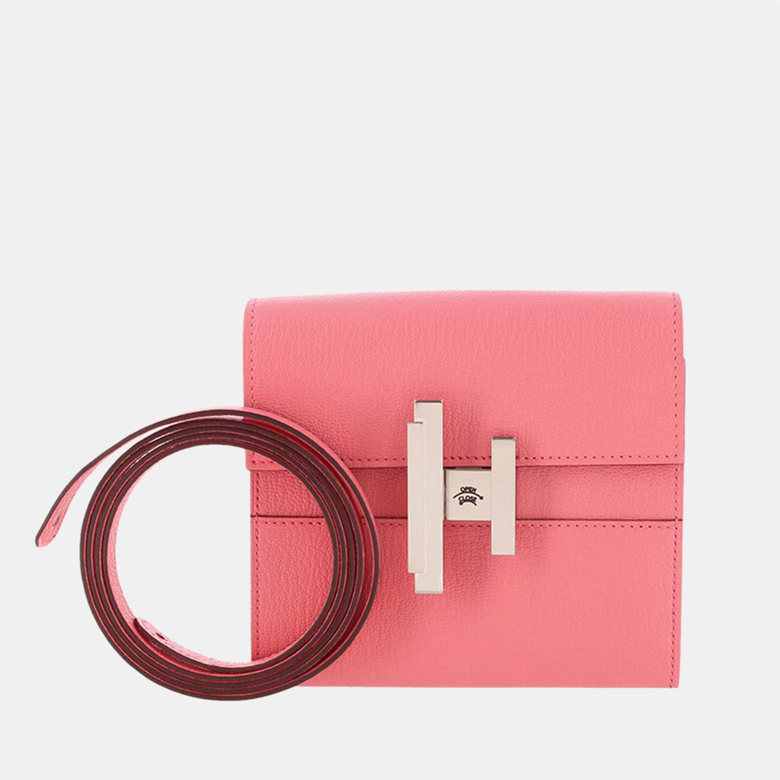 Herm?s Pochette Cinhetic rose avec bandoulière