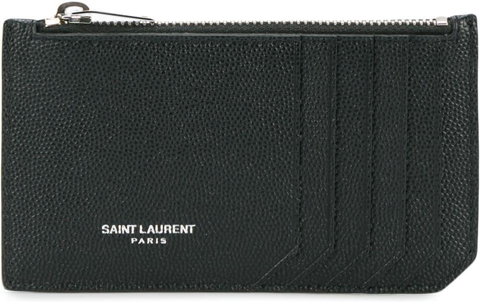 Saint Laurent Men's Leather Card Holder in Black | 609362BTY0N