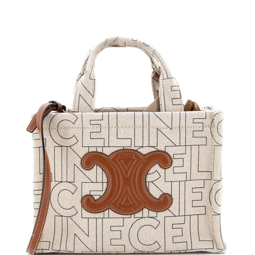 CELINE Cabas Thais Tote Triomphe Printed Canvas Small