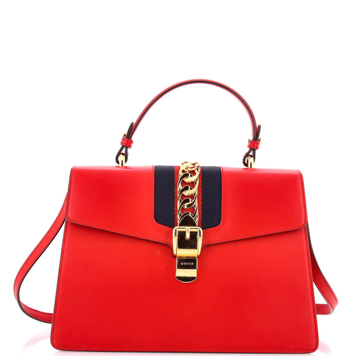 Gucci GUCCI Sylvie Top Handle Bag Leather Medium