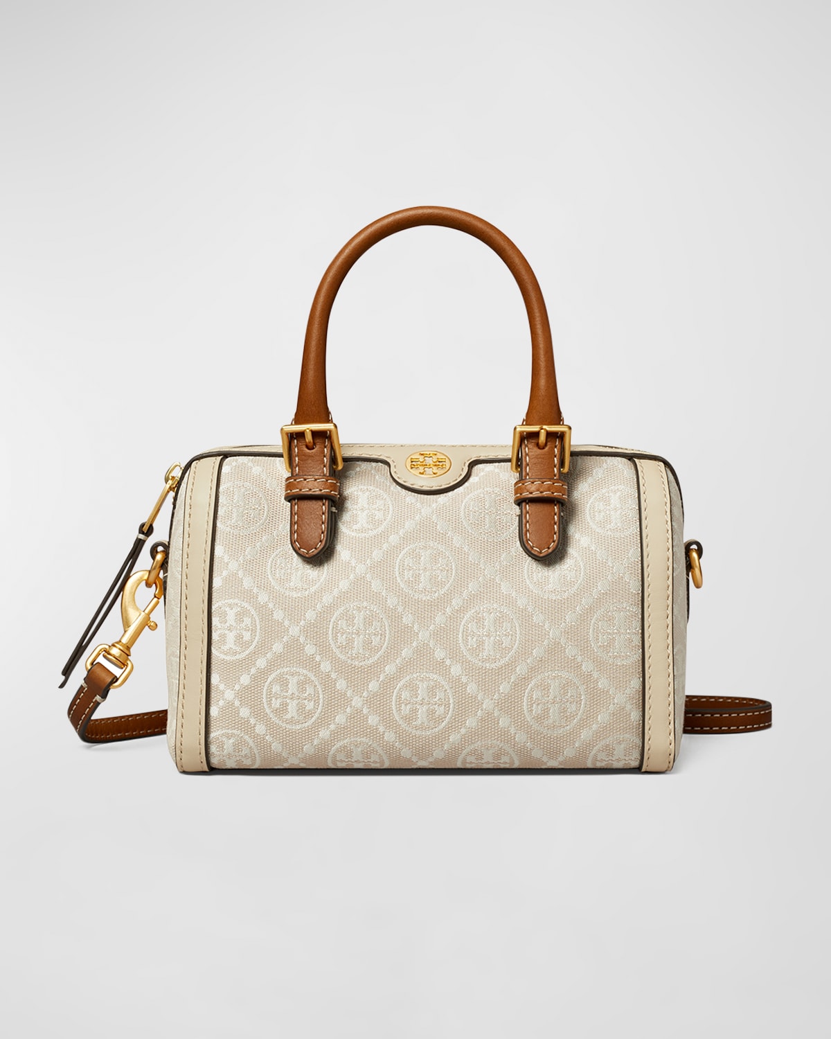 Tory Burch T Monogram Petite Barrel Top-Handle Bag