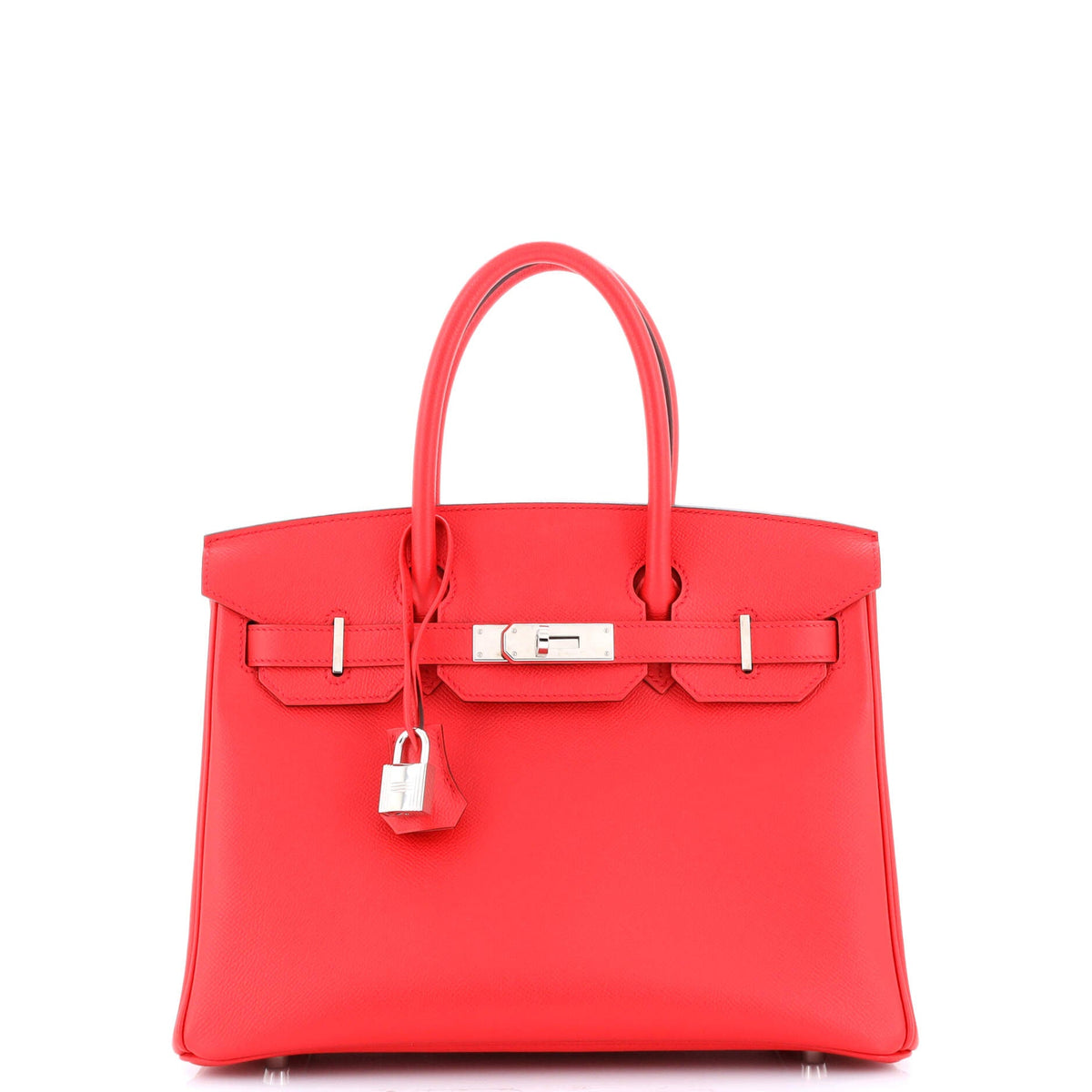 Hermès Birkin Handbag Geranium Epsom with Palladium Hardware 30