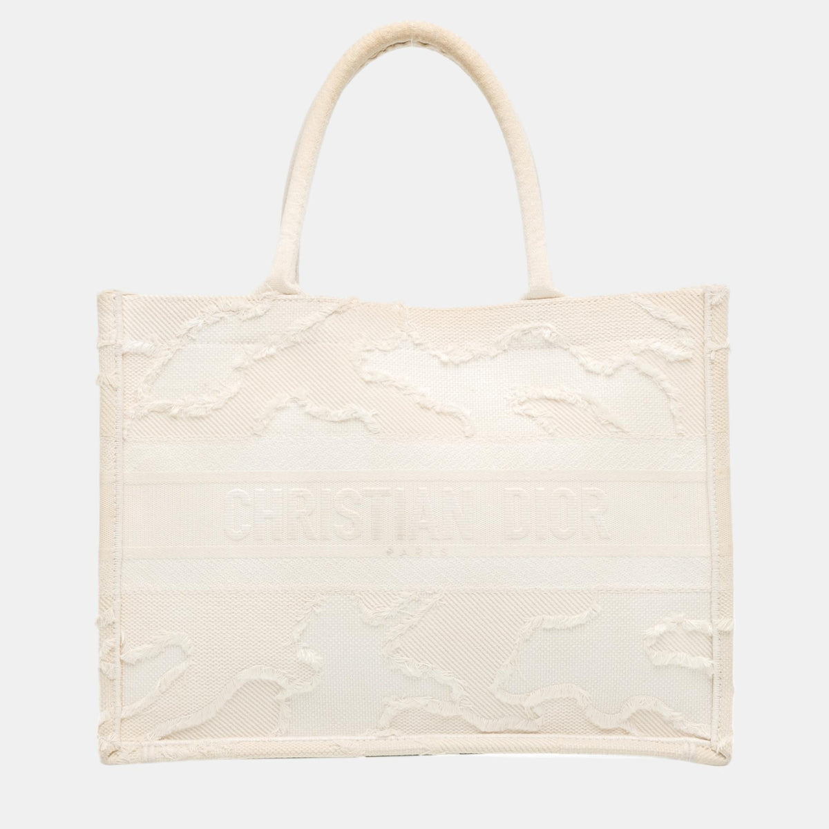 Dior White Medium Camouflage Book Tote
