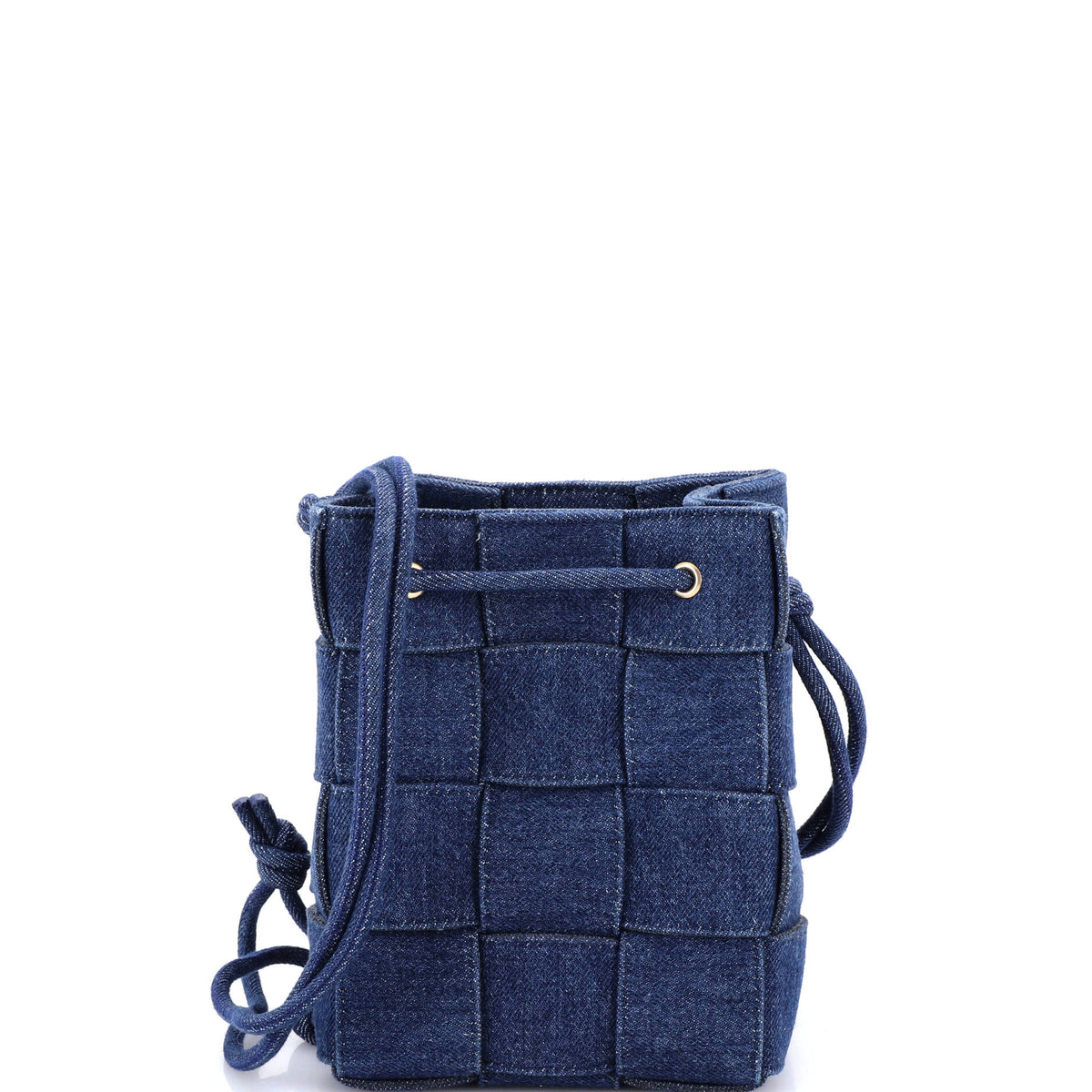 Bottega Veneta Cassette Bucket Bag Maxi Intrecciato Denim Small
