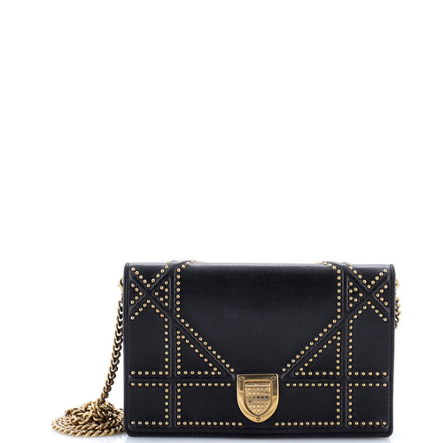 Diorama Wallet on Chain Studded Leather