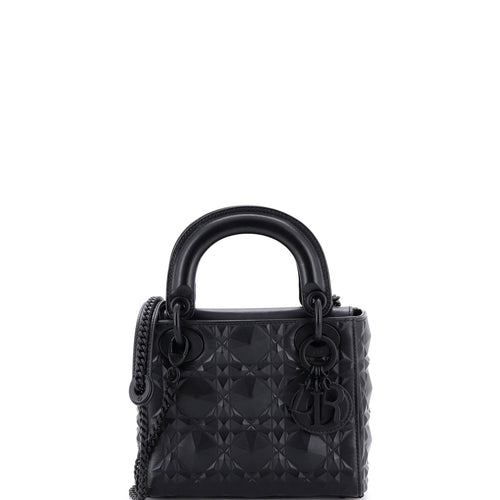 Lady Dior Bag Diamond Motif Cannage Calfskin Mini