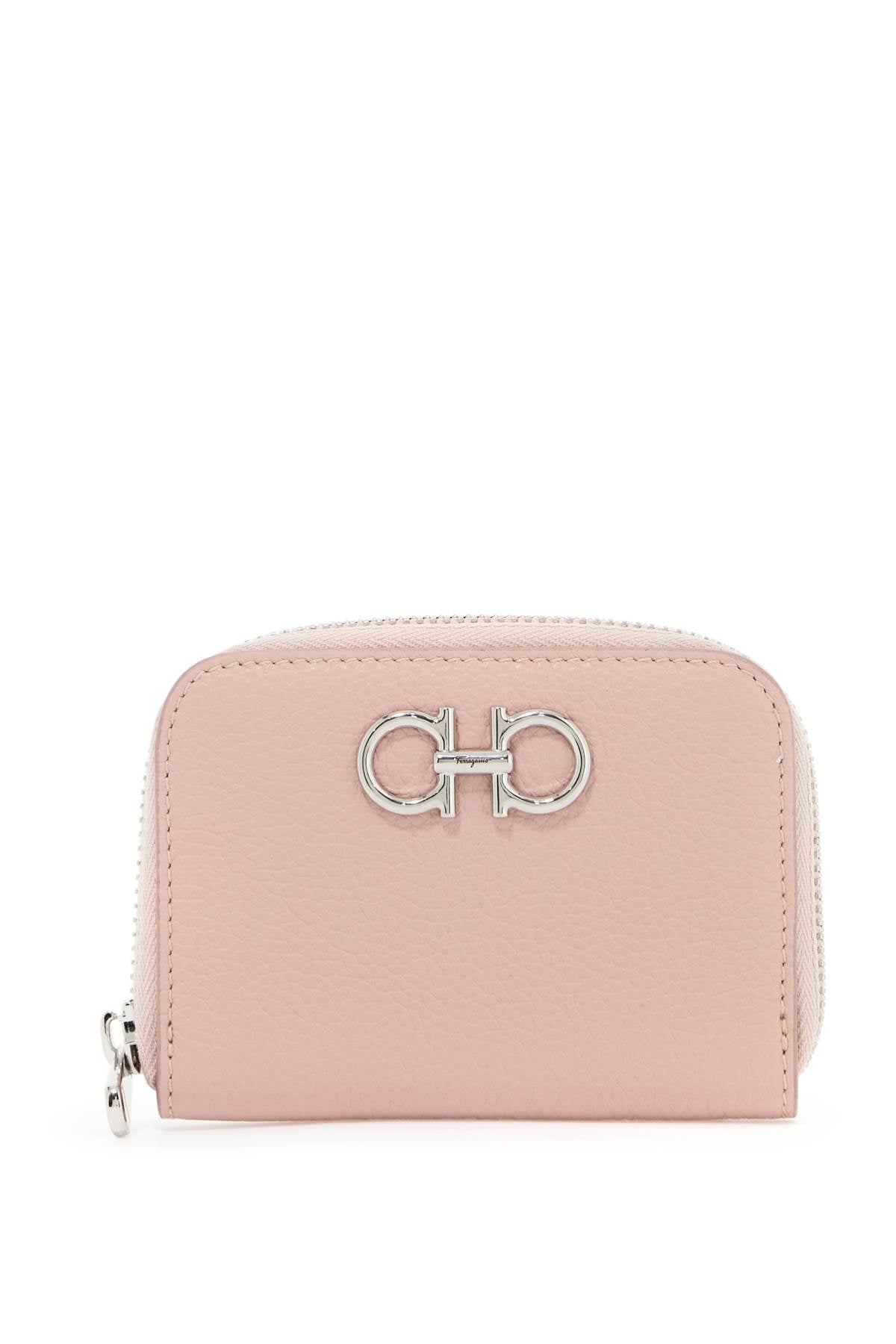 Ferragamo Women's Zip Around Gancini Card in Rosa | 2204060775051