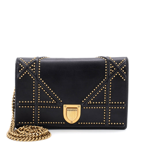 Diorama Wallet on Chain Studded Leather