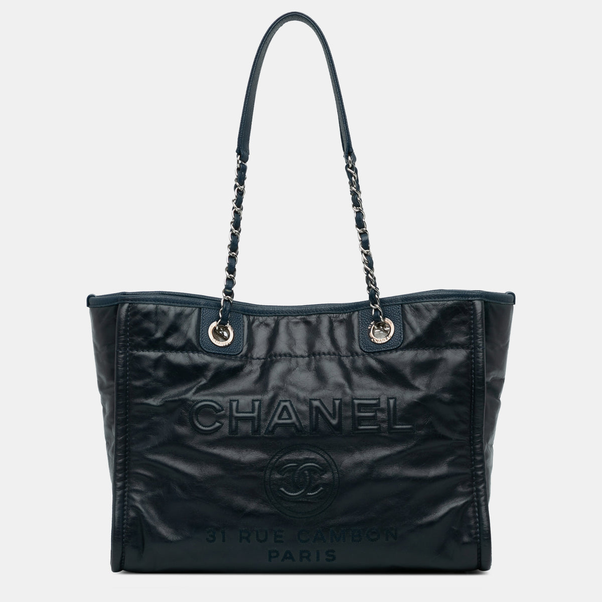 Chanel Small Glazed Calfskin and Caviar Deauville Tote