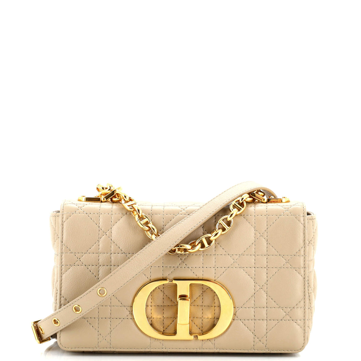 Christian Dior Caro Bag Padded Macrocannage Quilt Calfskin Small