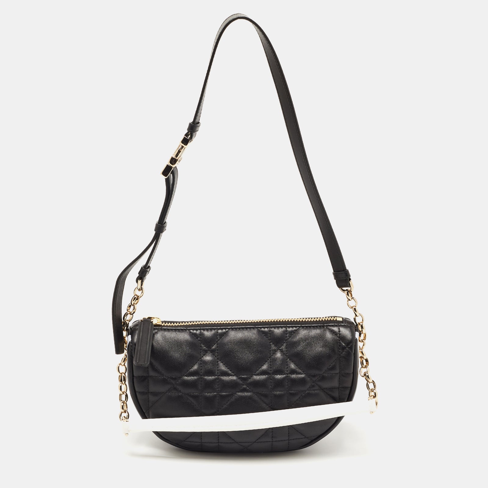 Dior Black Cannage Leather Small Vibe Hobo