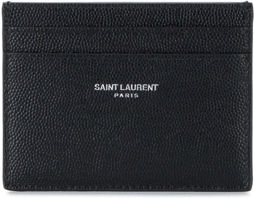 Men's Leather Cardholder in Black | 375946BTY0N