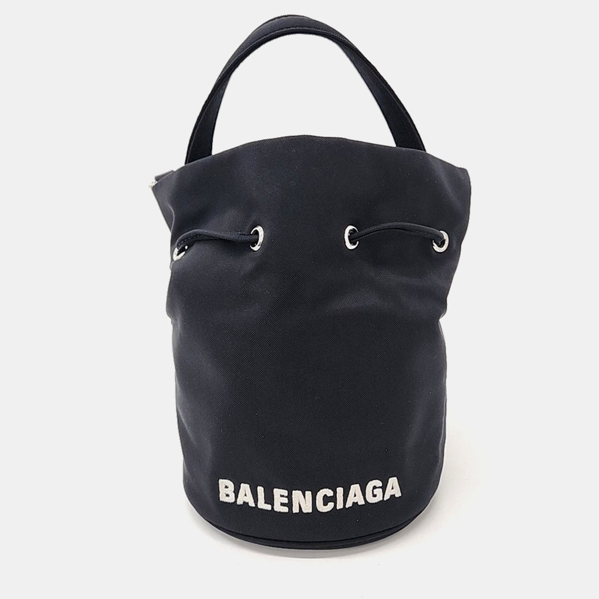 Balenciaga Wheel Drawstring Bucket Bag XS