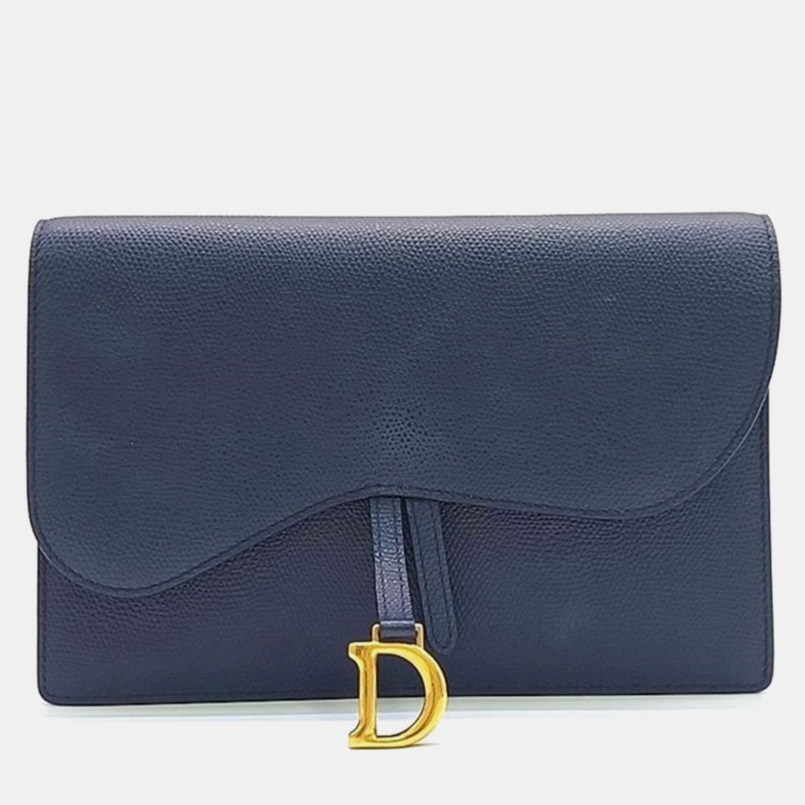 Dior Navy Blue Saddle Chain Crossbody Bag