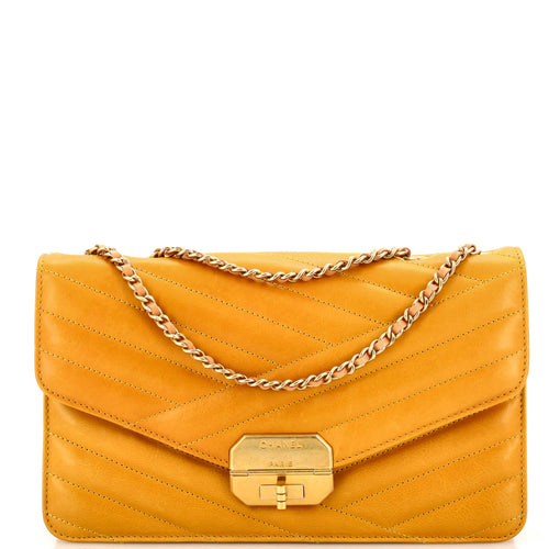 CHANEL Gabrielle Flap Bag Chevron Leather Medium