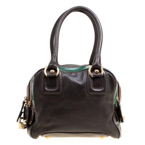 Multicolor Leather Lily Bowler Bag