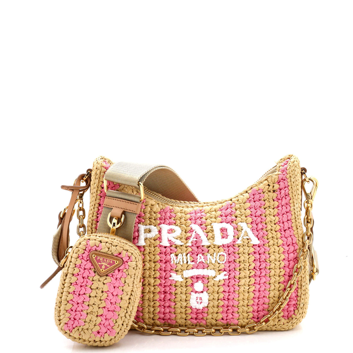 Prada PRADA Re-Edition 2005 Shoulder Bag Raffia Small