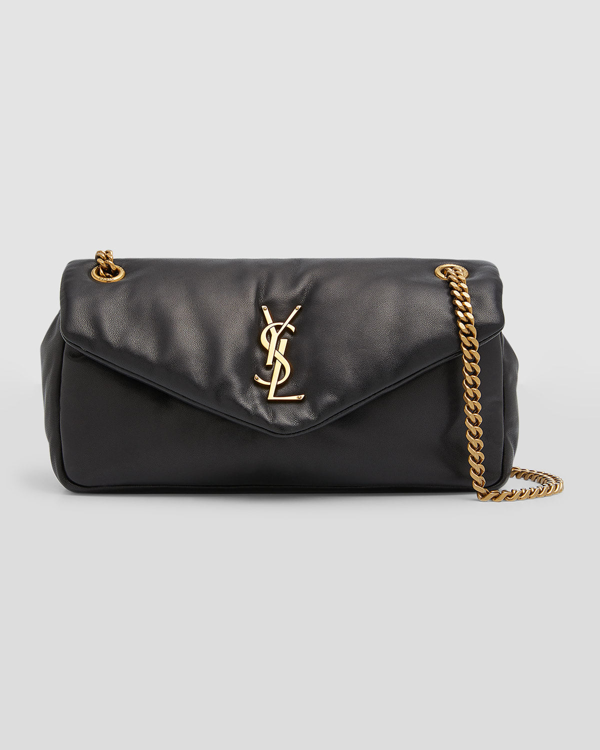 Saint Laurent Calypso Small YSL Shoulder Bag in Smooth Padded Leather