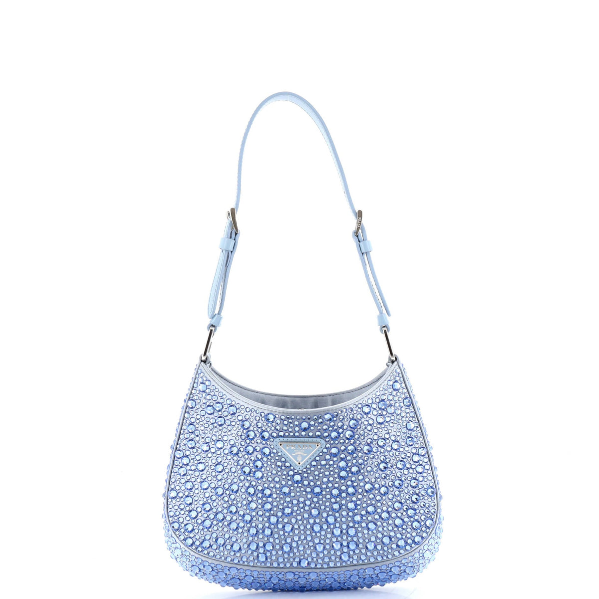 Prada PRADA Cleo Shoulder Bag Crystal Embellished Satin Small