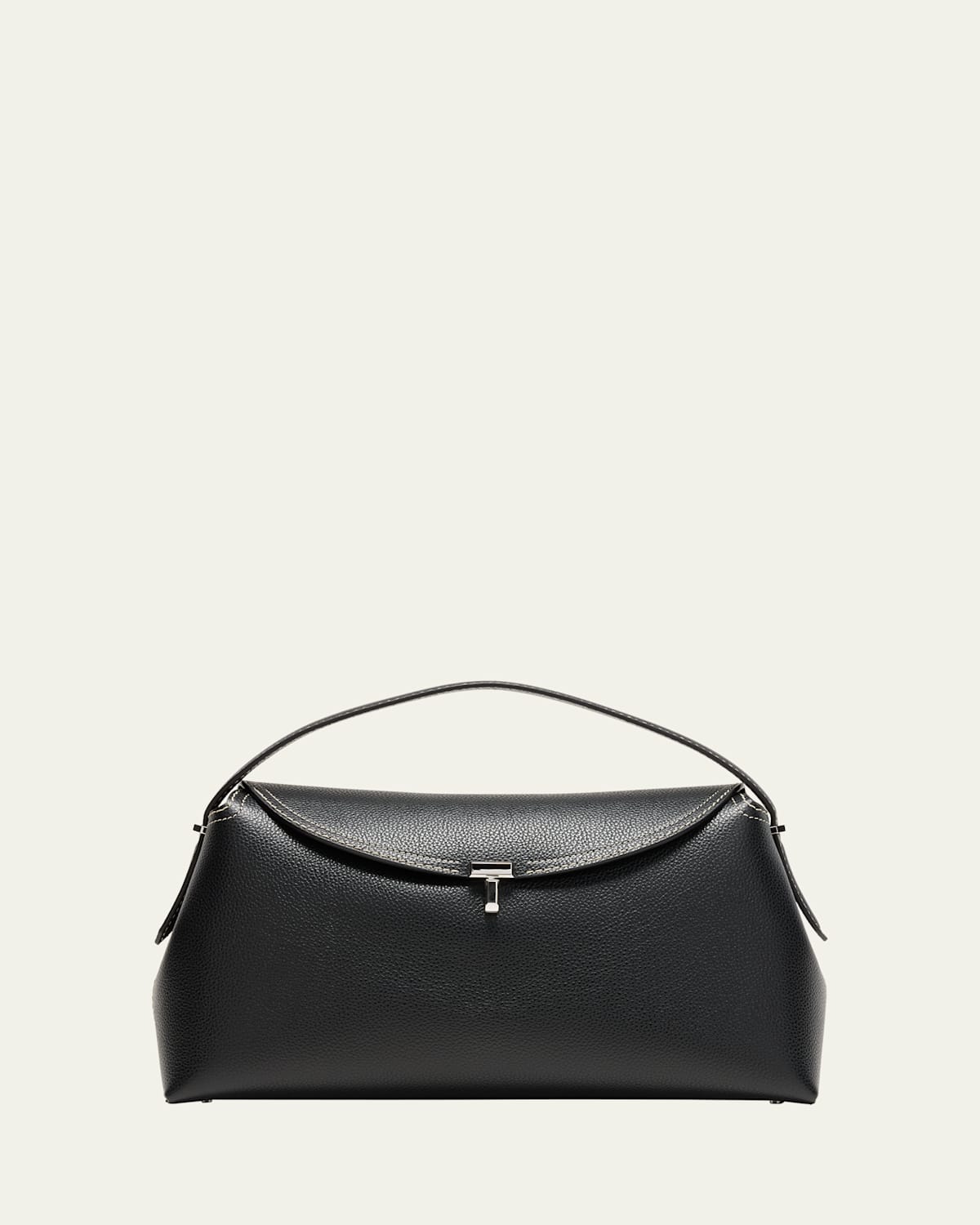 Toteme T-Lock Top Handle Bag in Pebble Grain Leather