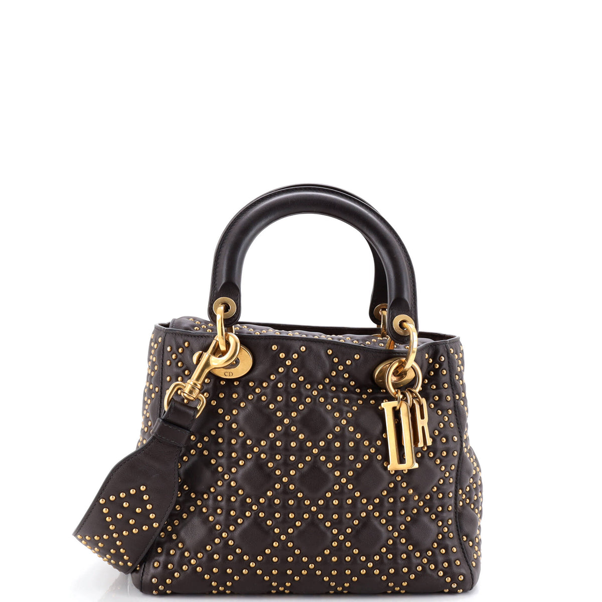Christian Dior Supple Lady Dior Bag Cannage Studded Lambskin Medium