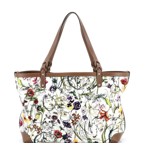 GUCCI Craft Tote Flora Canvas Medium