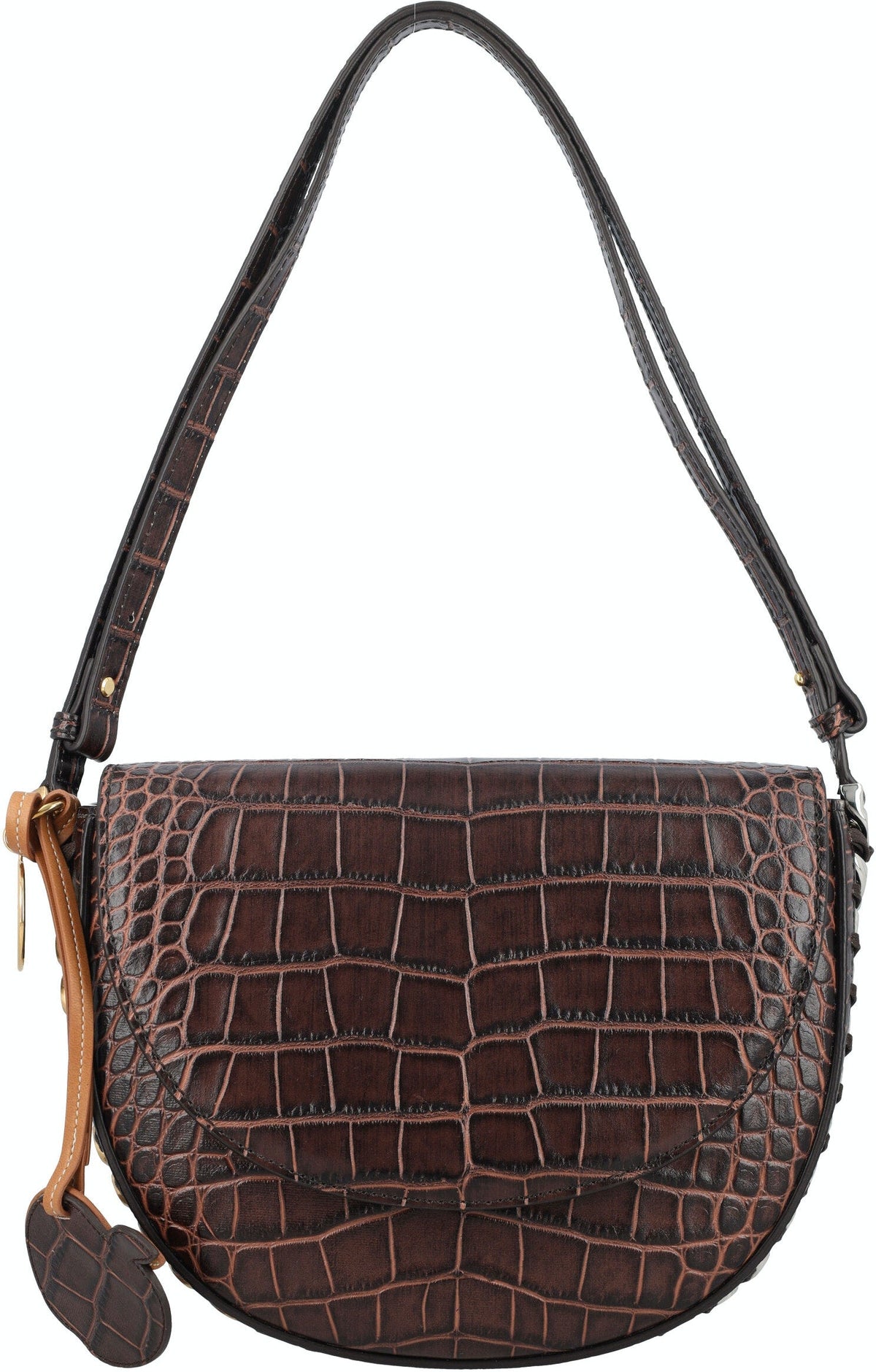 Stella Mccartney Women's Frayme Crocco Medium Flap Shoulder Bag in Brown | 23A7B0006WP0277 Color 2012