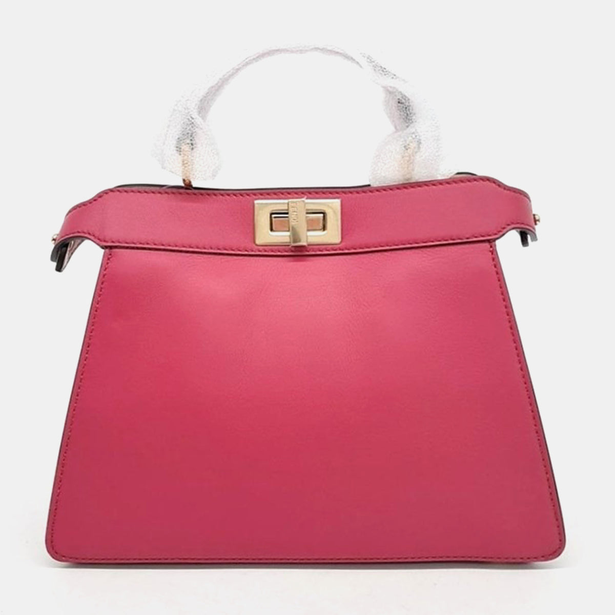 Fendi Hot Pink Leather Small Peekaboo ISeeU Tote Bag